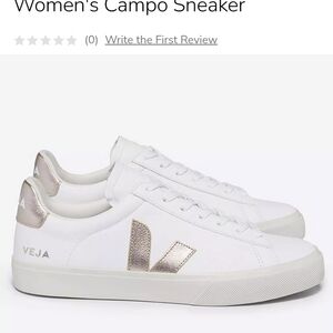 Veja White and Gold Sneakers Minimalist Design